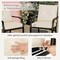 Black Patio Bistro Armchairs Set of 2 Stackable with Cushions Beige